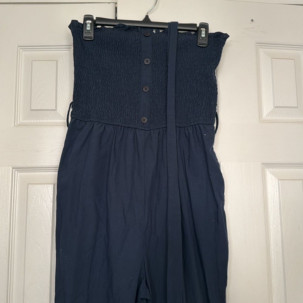 Strapless Blue Jumpsuit